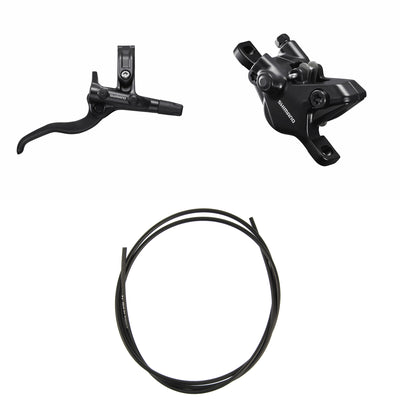 Kit Freno Disco Hidráulico Shimano BR-MT410/BL-M4100 Trasero/Derecho Resina Sin Aletas/Adaptador Latiguillo 1700mm Negro #2